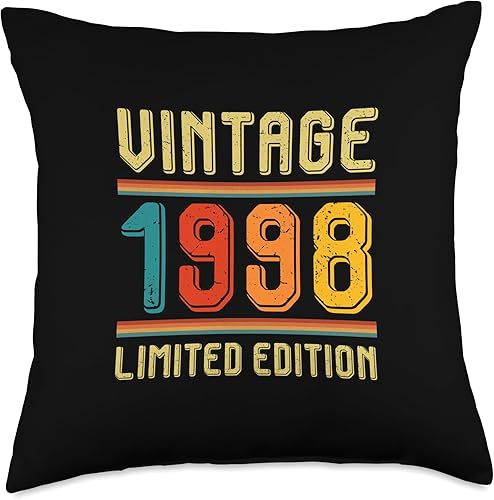 Miniatura 4 de 26 Year Old For Men Women Retro Vintage 1998 Limited Edition Throw Pillow