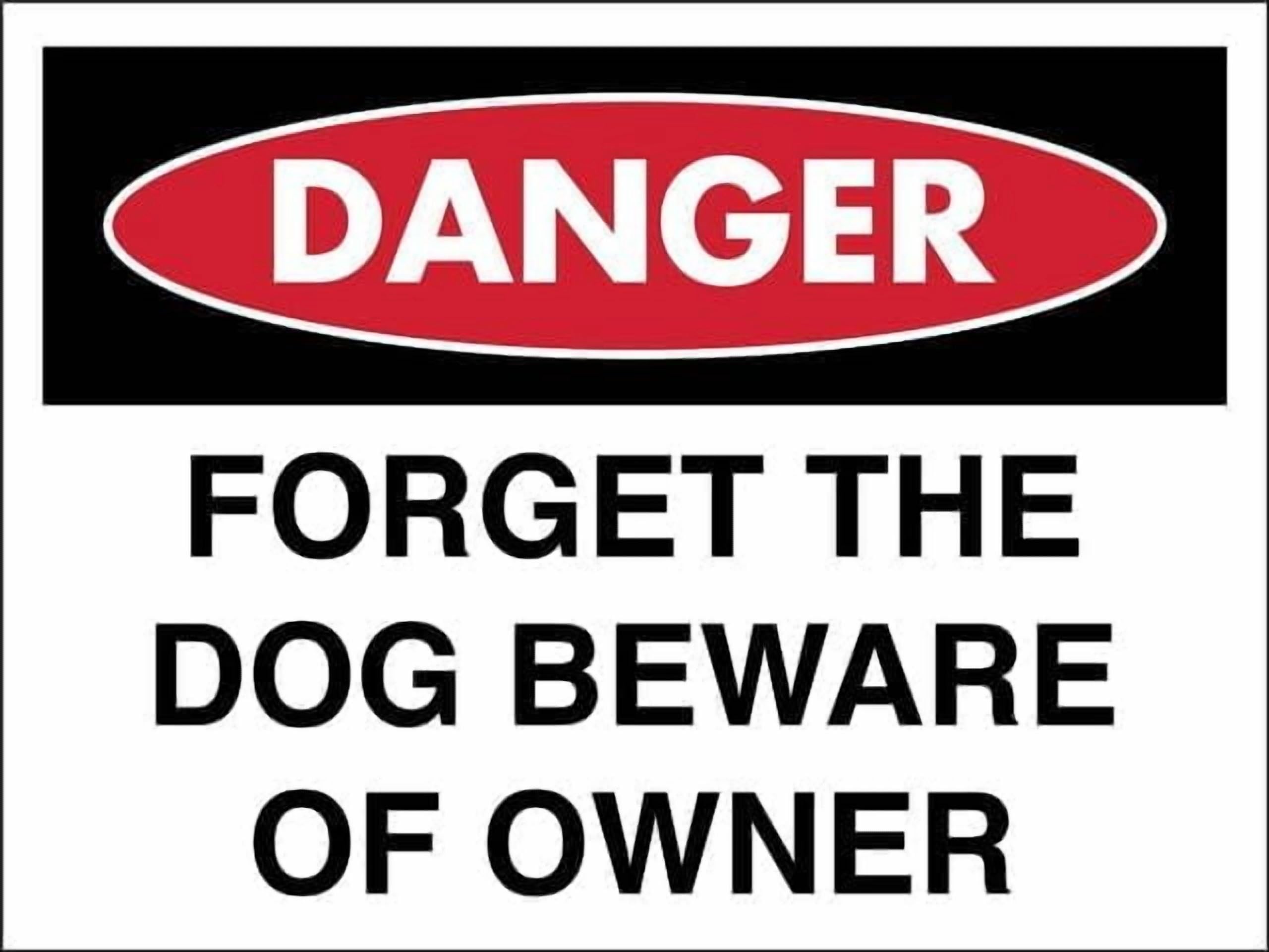 (2-Pack) Metal Tin Sign Danger Forget The Dog Beware Of Owner Sign 12"X8" Rust Free,Indoor & Outdoor Use For Fence And Yard
