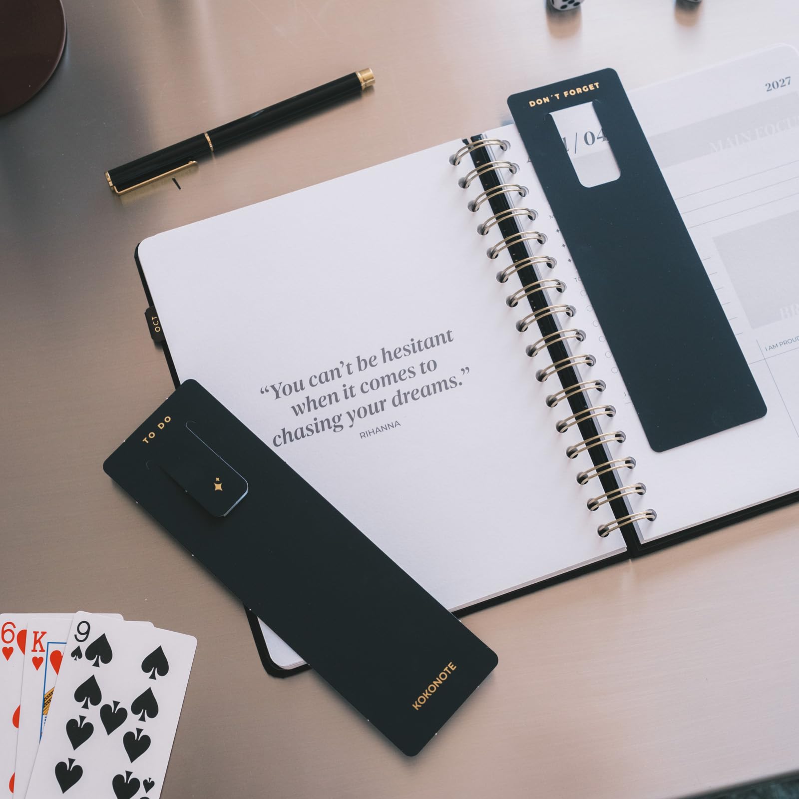 Kokonote Academic Diary 2026-2027 Week to View - Back to Black | Academic Planner 2026-2027, Mid Year Diary 2026 2027, Weekly Planner | Aesthetic Stationery Gifts