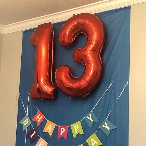 Vista 392 de Globos de 40 pulgadas, globo azul claro número 4, helio autoinflable de aluminio azul bebé para niños de 40 a 15 años, decoraciones de fiesta