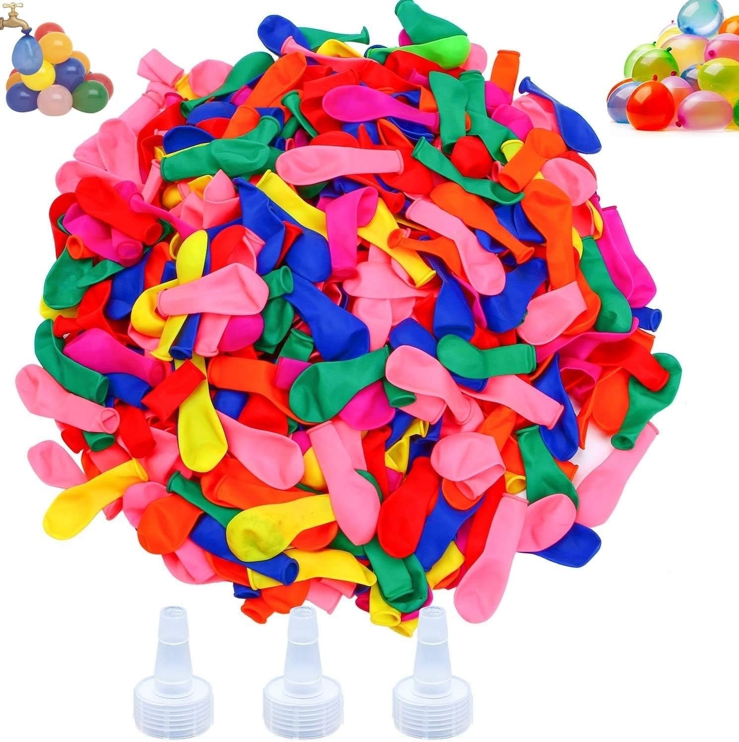 1200Pcs Assorted Water Balloons Bombs with Hose Nozzle Fight Games Summer Pool Splash Fight Outdoor Garden Toys Fun Kids Party Bag Fillers
