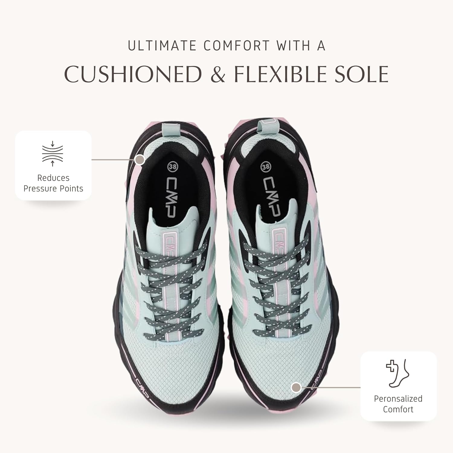 CMP HELNAIT Women’s Waterproof Fast Hiking Shoes – Lightweight Trail Runner with ClimaProtect & FullOn Grip Outsole - Image 3