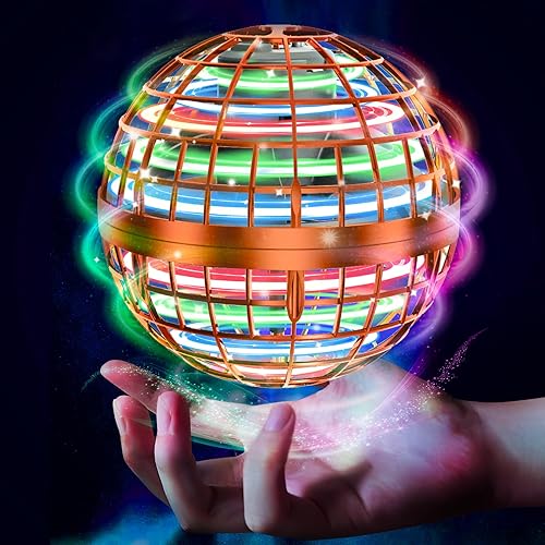 Tikduck - Juguetes de bola de orbe volador 2025 con forma de globo cósmico, mini dron controlado a mano, boomerang giratorio que vuela, juguete para