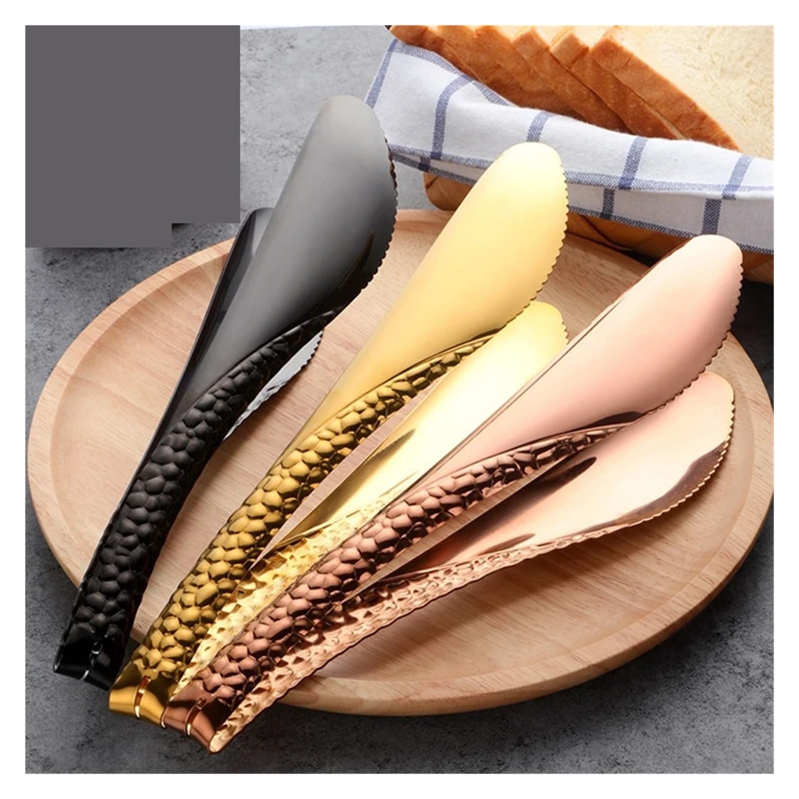 Pinzas for pan, pinzas for comida, barbacoa negra, Buffet, ensalada, carne, pinza for servir, accesorios de cocina, 20cm(Black Tong)