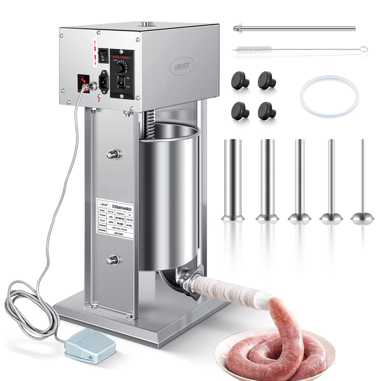 LEEVOT Electric Sausage Stuffer 22Lb