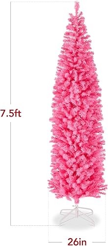 Miniatura 16 de Best Choice Products Árbol de Navidad blanco preiluminado, decoración artificial delgada de 6 pies con luces blancas incandescentes, árbol delgado