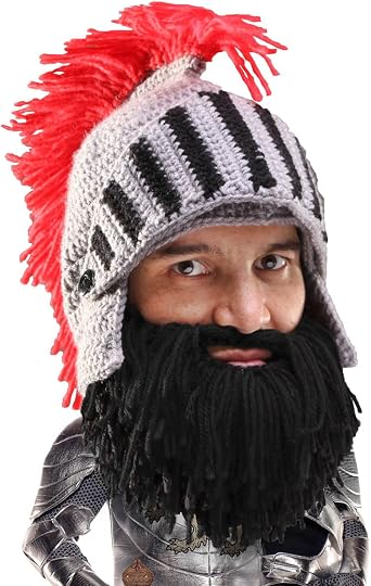 Beard Head Barbarian Knight - Original Handmade Knit Helmet and Removable Beard