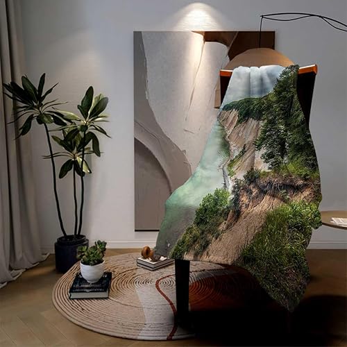 Miniatura 3 de Manta estética con vista a la playa, manta para cama de campamento, 30 x 40 pulgadas