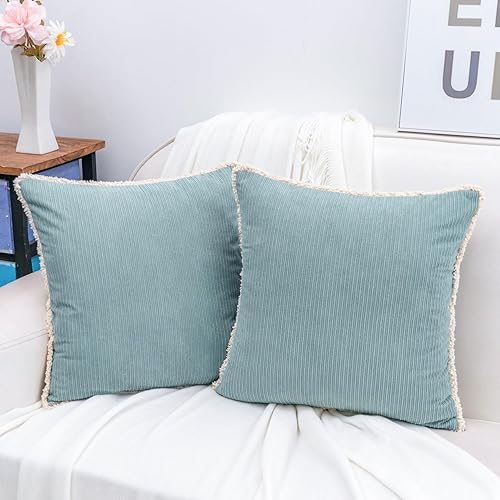 Miniatura 10 de HWY 50 Juego de 2 fundas de almohada decorativas de felpilla suave de 20 x 20 pulgadas para sofá, cama, sala de estar, fundas de cojín bohemias y