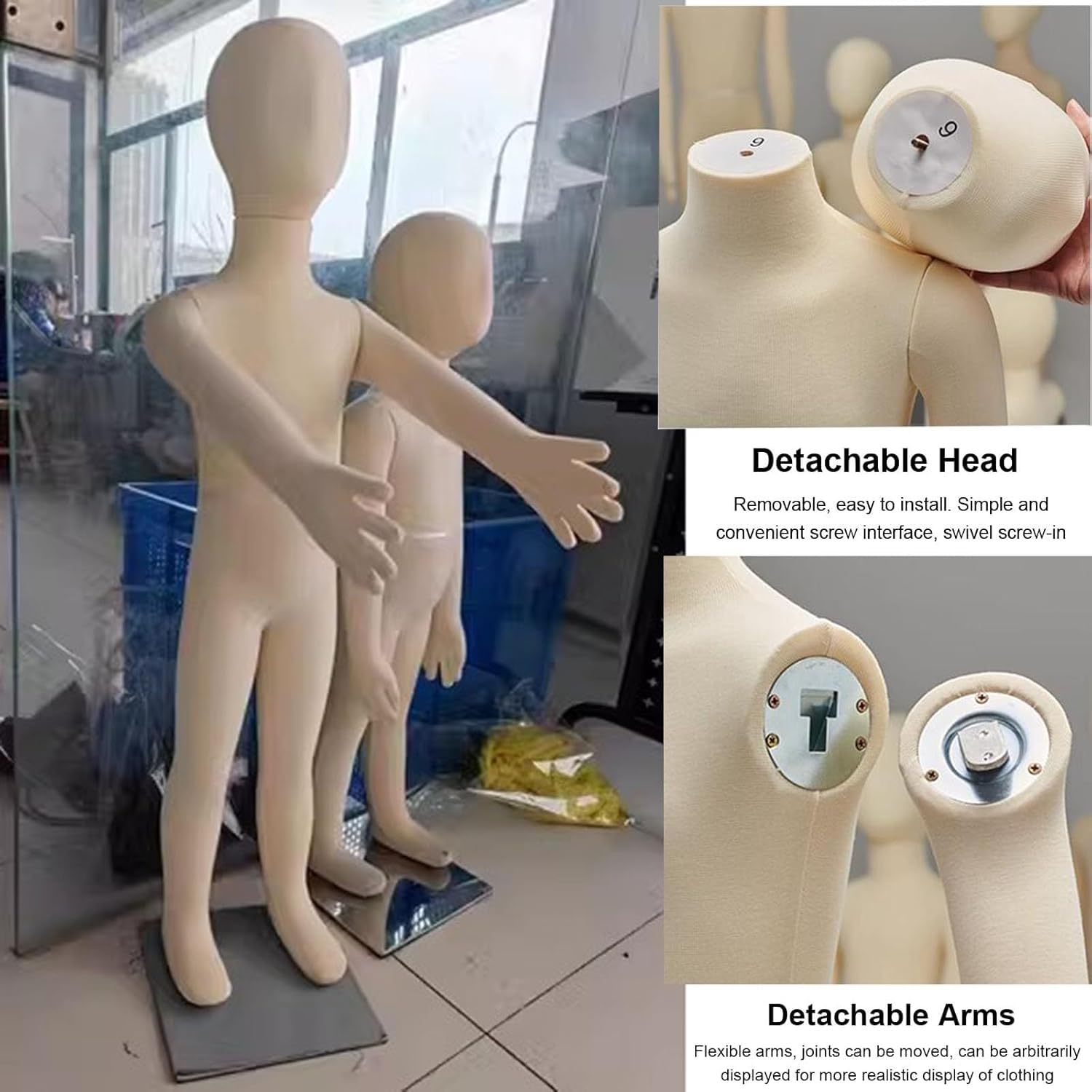 Regulowany manekin dziecięcy na całe ciało, uniseks Pinnable Tailors Dummy dla dzieci, odpinany design, idealny do szycia i projektów modowych