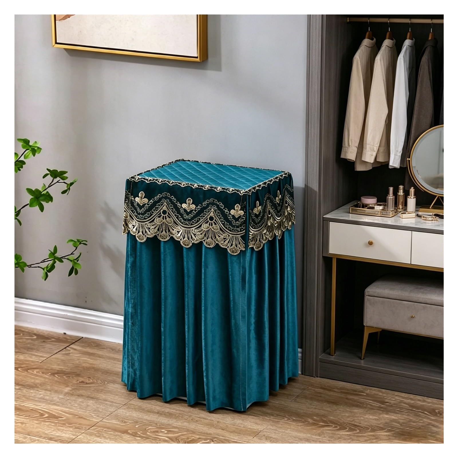 Chzdpp Blue Custom Safe Cover For Appliances/Bedside Table, Dust & Water Proof Safe Covers With Reinforced Seam, Washable Wine Refrigerator Cover For Home Use(,60X45x100cm/24X18x39in)