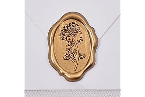UNIQOOO Self-Adhesive Gold Wax Seal Stickers for Wedding Envelopes (50 Pcs)