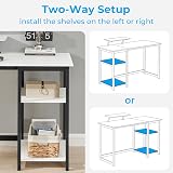 GreenForest Computer Desk with Monitor Stand,100cm Office Desk with Reversible Storage Shelves,Study Desk for Home and Small Spaces,White - 6