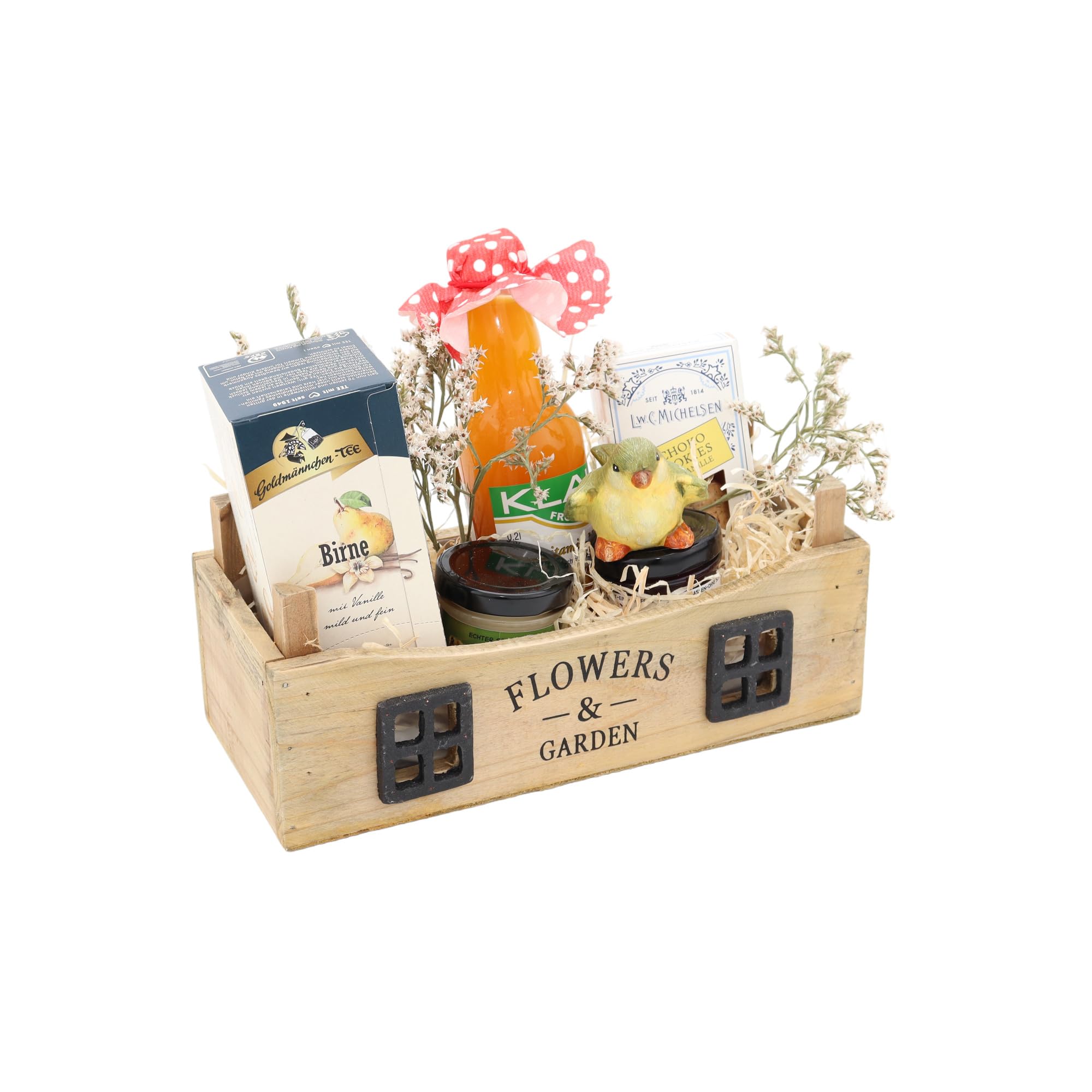 Flowers und Garden - klein | Hochwertige Präsentbox für Gartenliebhaber | Bunte Auswahl an Produkten | Fertig zum Verschenken