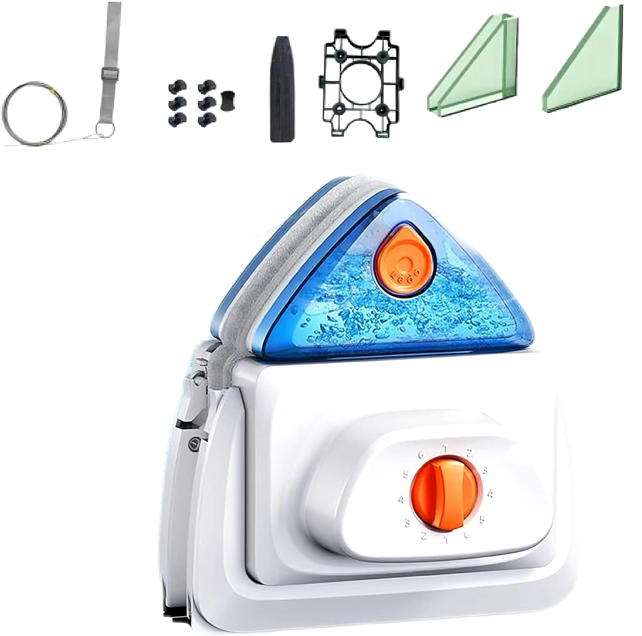 Hooha Doppelseitiger Magnet-Fensterreiniger mit 140ml Wassertank&6 Stufen magnetisches Für Glasdicke 8-40mm bei Fenstern, Schiebetüren, Wintergärten for High Windows Window Cleaner Magnetic