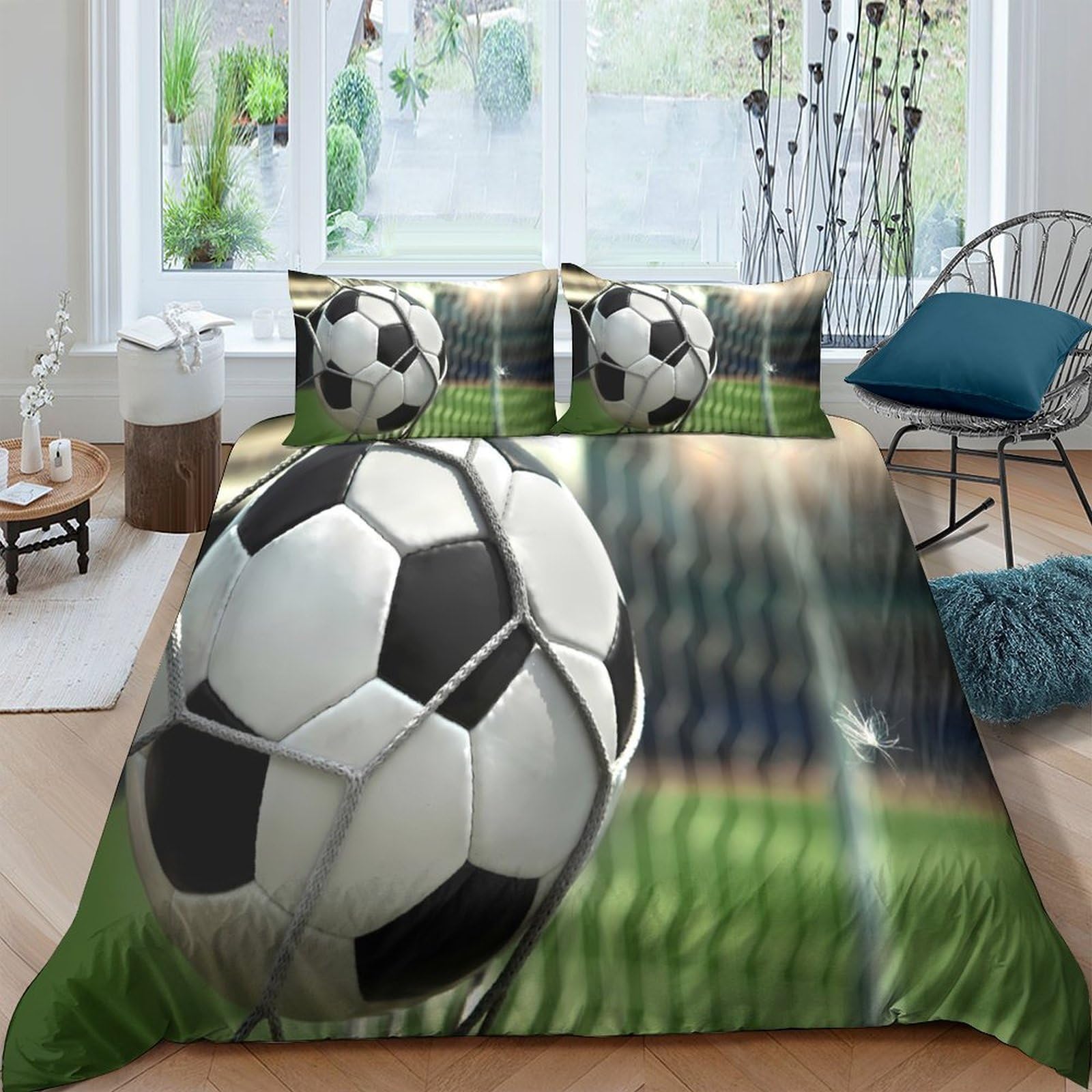 Ctjqhvkz Style-9 3D Printed Soccer Stadium Fitted Sheet Microfiber Soft Anti-Slip Bed Cover For Bedroom Dorm Bed Protection Gift Single（135X200cm）