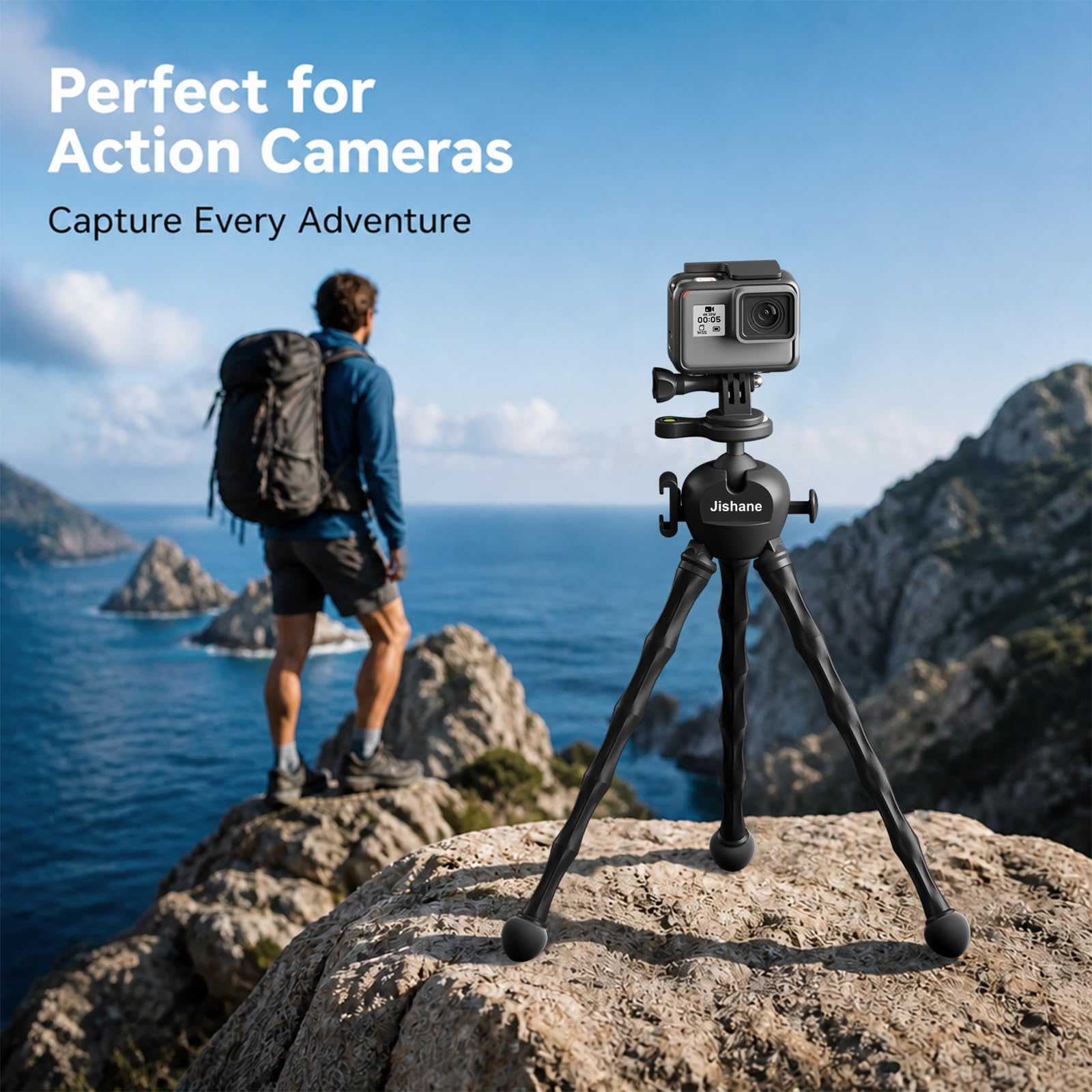 Treppiede per fotocamera e telefono con telecomando wireless