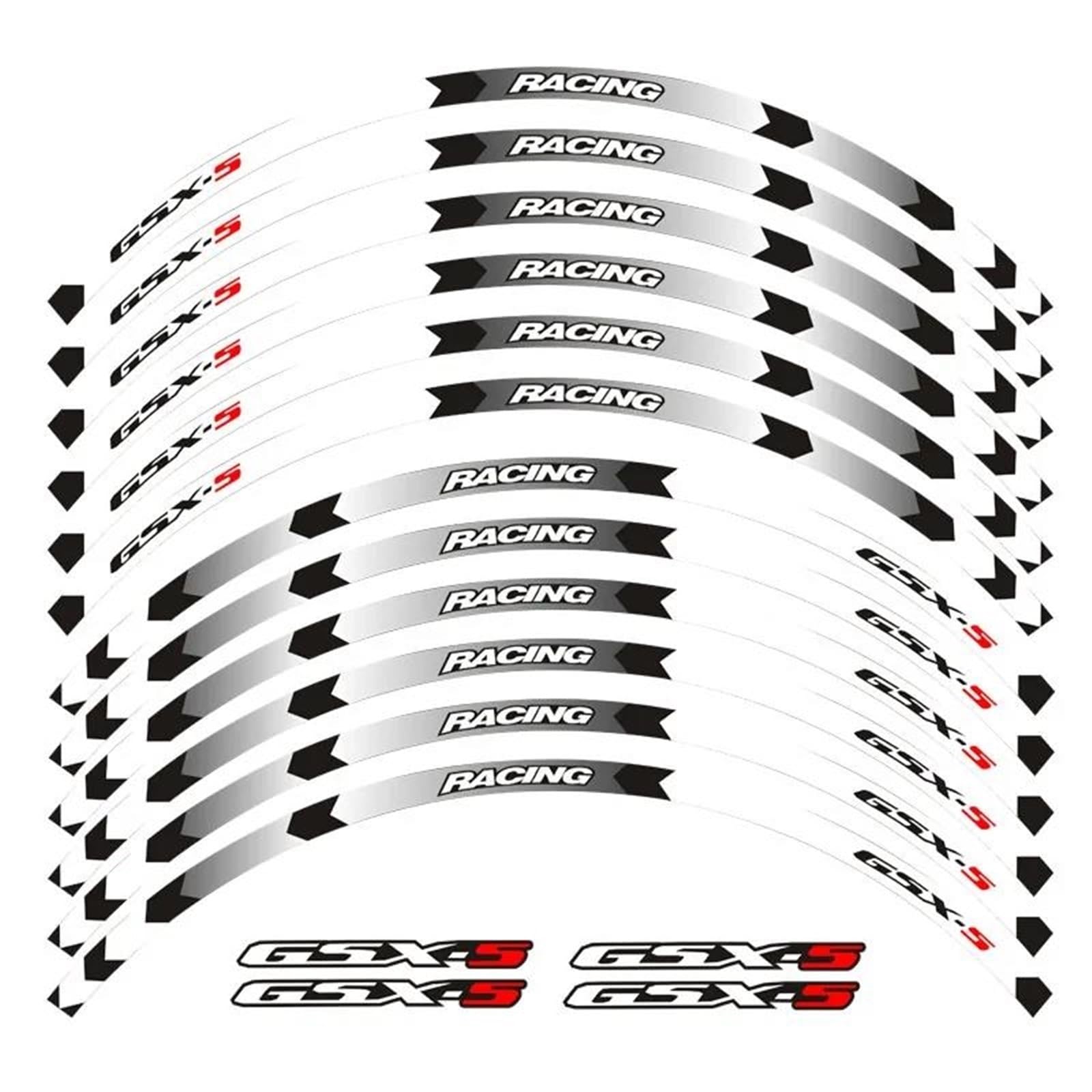 Motorcycle Wheel Stickers Rim Motorbike Waterproof Decals for Suzuki GSX-S GSX-S750 GSXS1000 750 1000 Gsxs Motorbike(Color7)