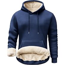 PEHMEA Mens Heavy Pullover Hoodie Sherpa Fleece Lined Thick Winter Hooded Sweatshirt for Outdoor Casual
