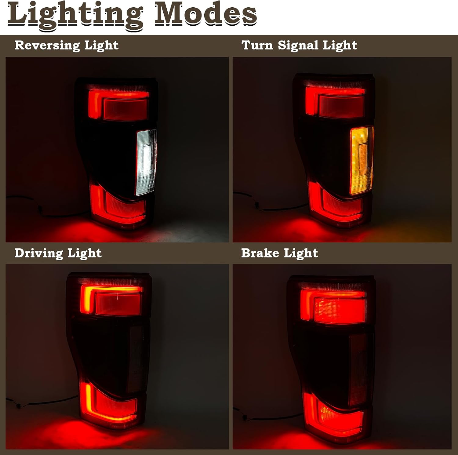 LH FULL LED With Blind Spot Tail Light Fit for 2020 2021 2022 Ford F250 F350 F450 F550 Super Duty Platinum/King Ranch/Lariat Rear Lamp Left Driver Side W/O Module LC3Z13405E FO2800282