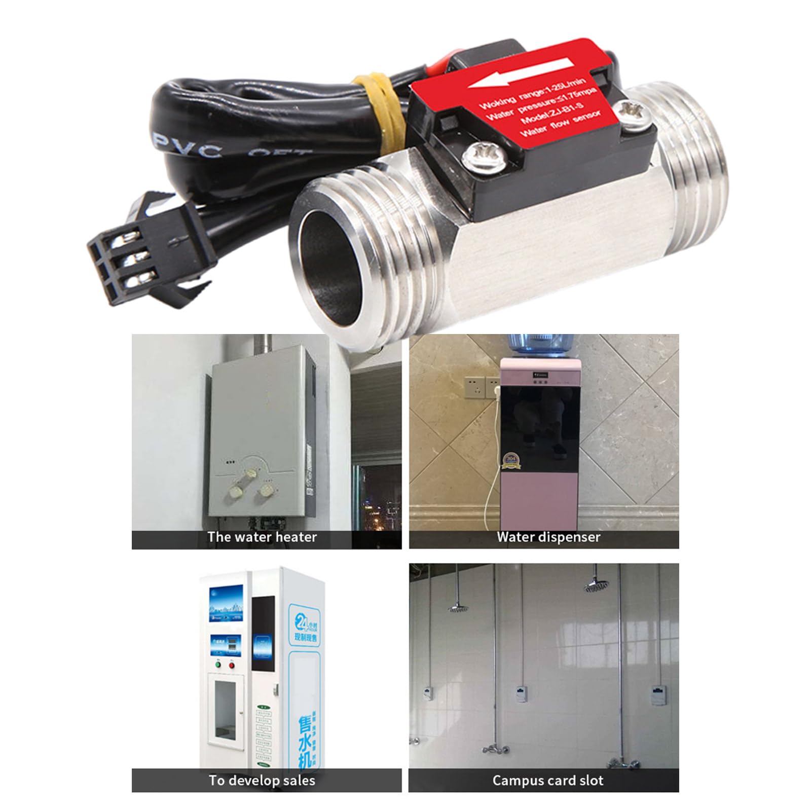 Water Flows Sensors Advanced Practical Stainless Steel 1/2In Pipe Water Flows Sensors for Accurate Measurement