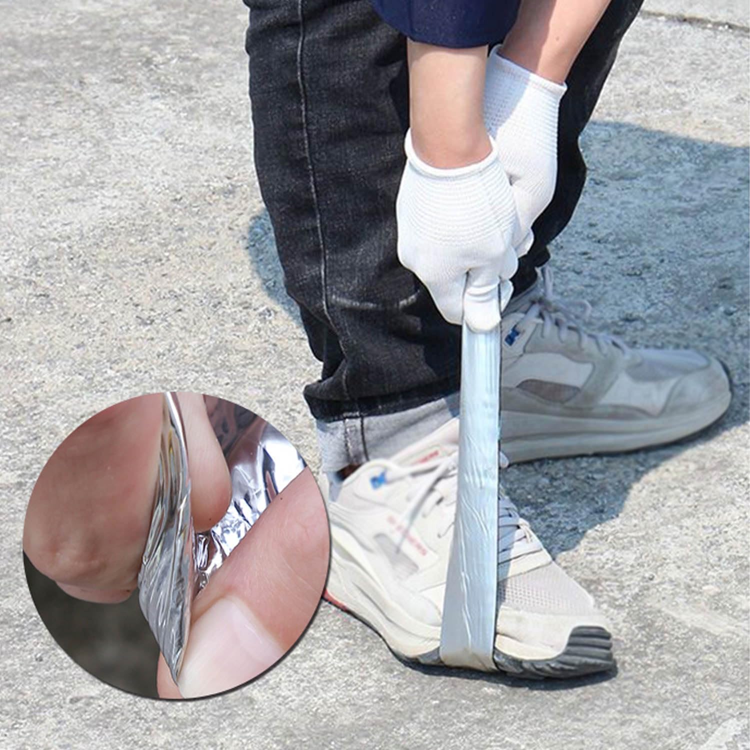 Cinta de Bituminosa Impermeable Autoadhesiva Cinta de Aluminio Cinta de Sellado de Reparación para Fugas de Techo,Reparación de Grietas,Ruptura de Tuberías (1m x 4m)