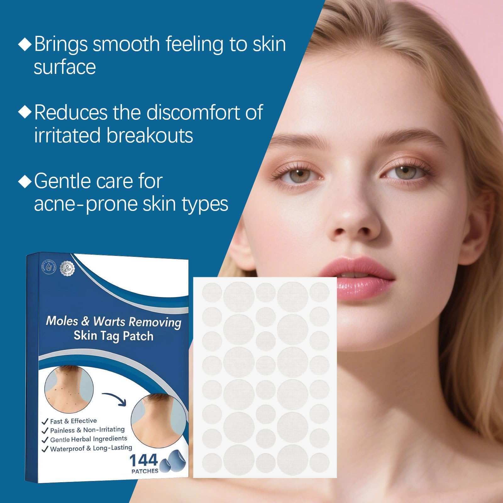 Skin Tag Removal Patches 144 Pieces for Wart and Mole Removal