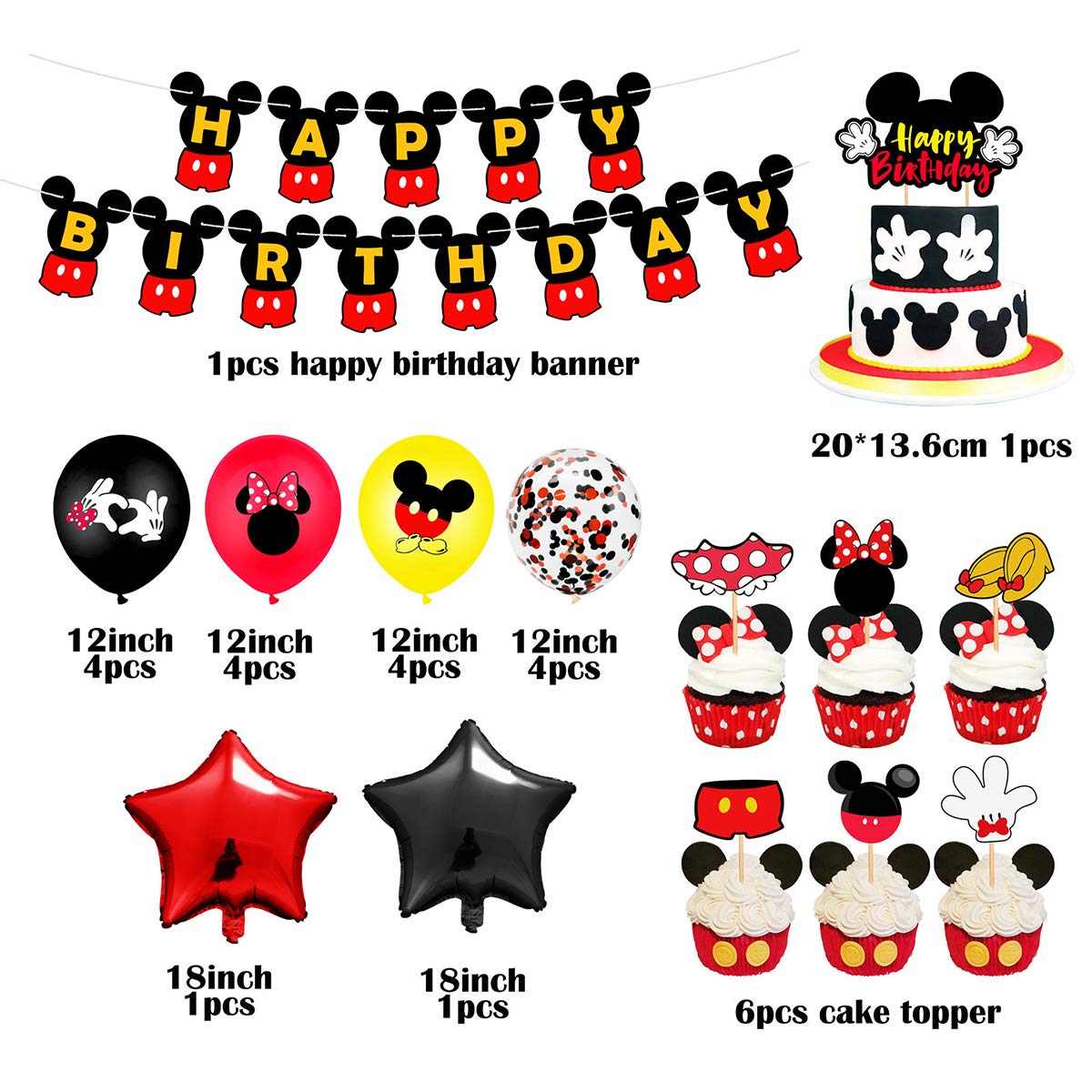 Buy XINYID Mickey Mouse Theme Party Supplies, Mickey and Minnie