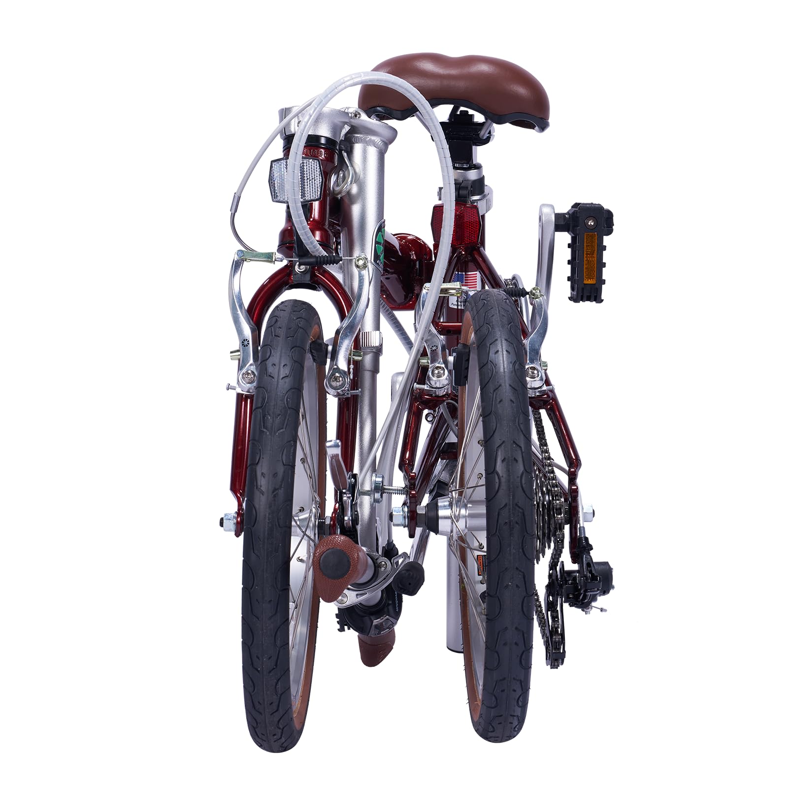 Dahon Boardwalk D7 Bicicleta Plegable para Adultos, Bicicleta de 16 Pulgadas con Cambio de 7 velocidades, Bicicleta Urbana Plegable para commuters y Viajes marrón