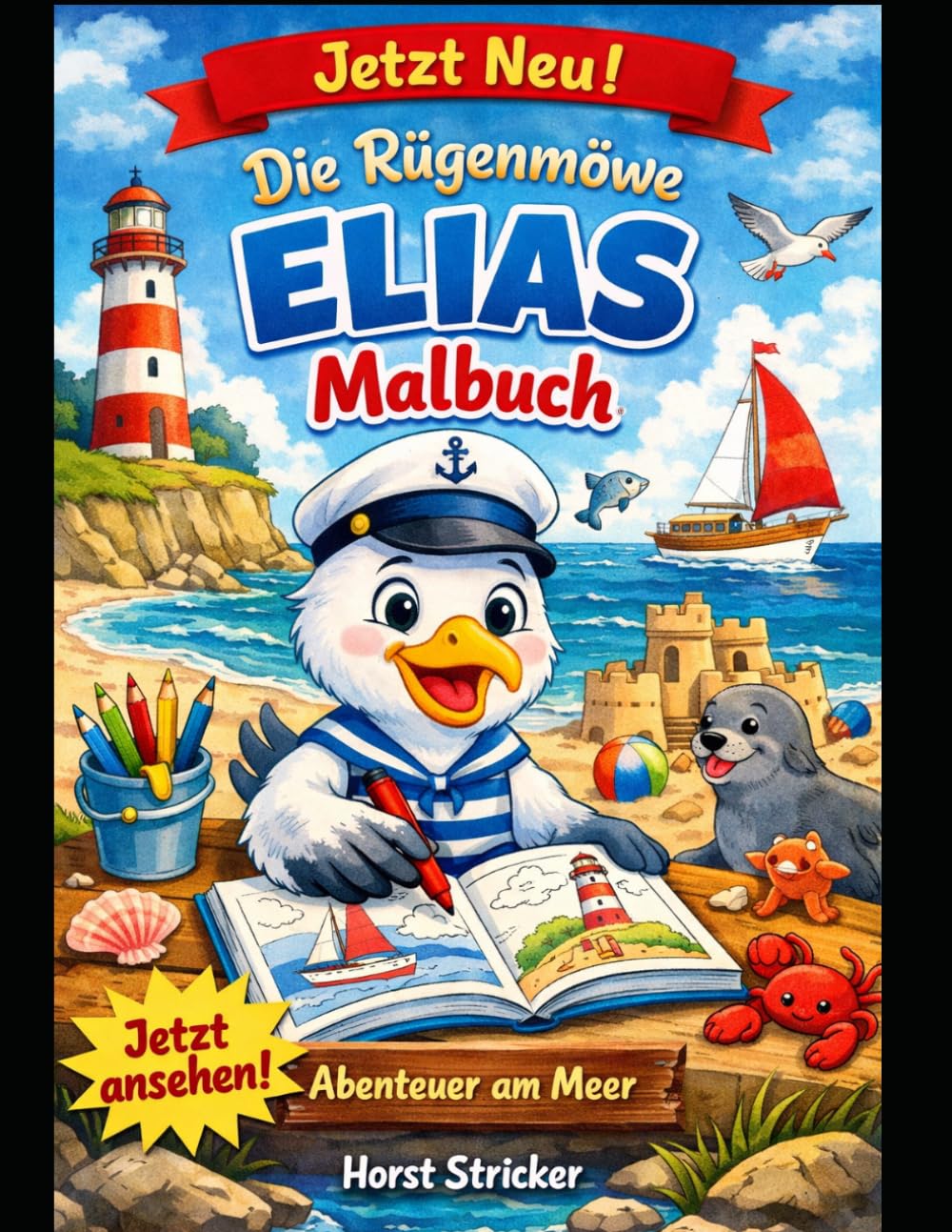 Kindermalbuch Die Rügenmöwe Elias: Malbuch für Kinder Die Rügenmöwe Elias