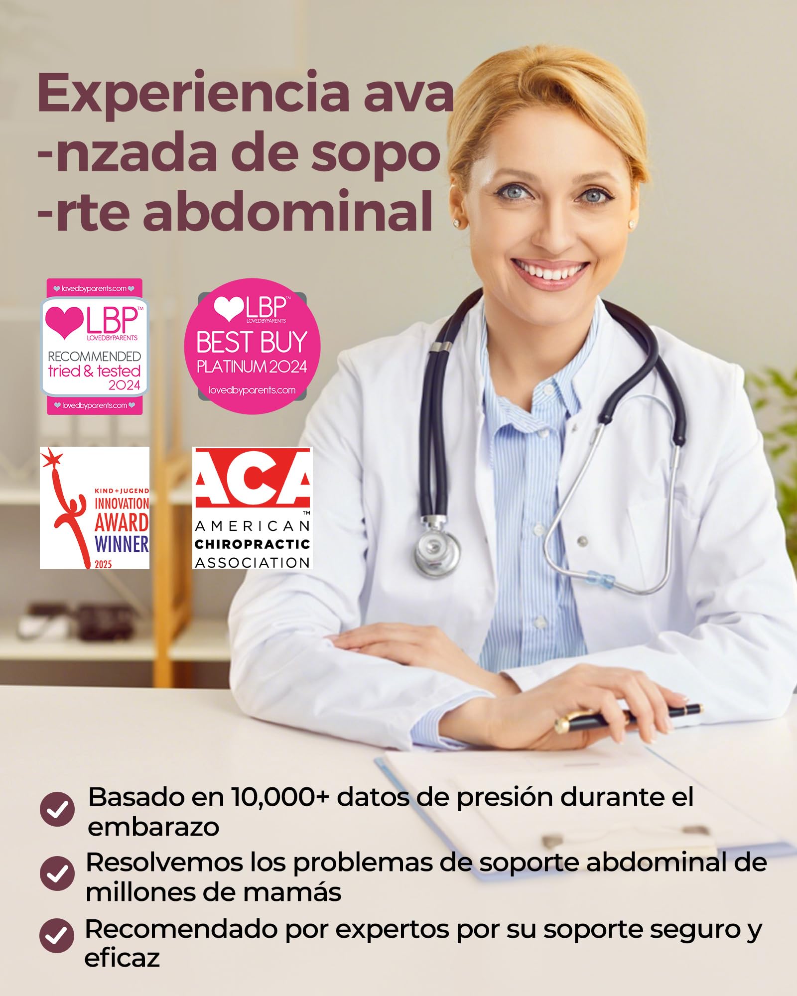 momcozy Faja Embarazada sin Costuras CozySupport, Faja Embarazadas Ergonómica de Tejido Transpirable, Cinturón Embarazo con Soporte para Abdomen, Espalda y Cintura