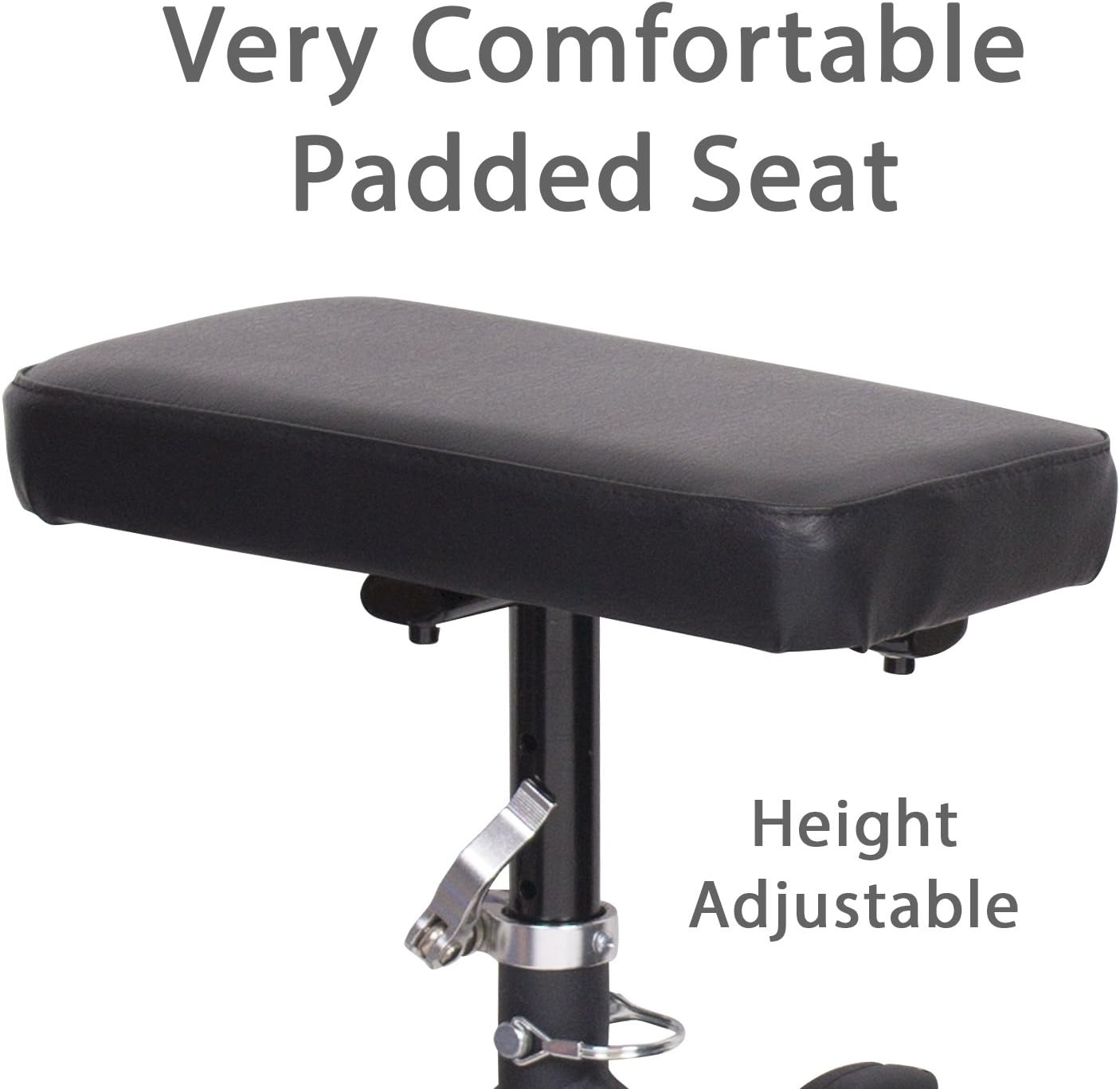 Carex Economy Rolling Knee Walker with Comfortable Padding - Steerable Knee Scooter for Foot Injuries with Hand Brake - Crutch Alternative