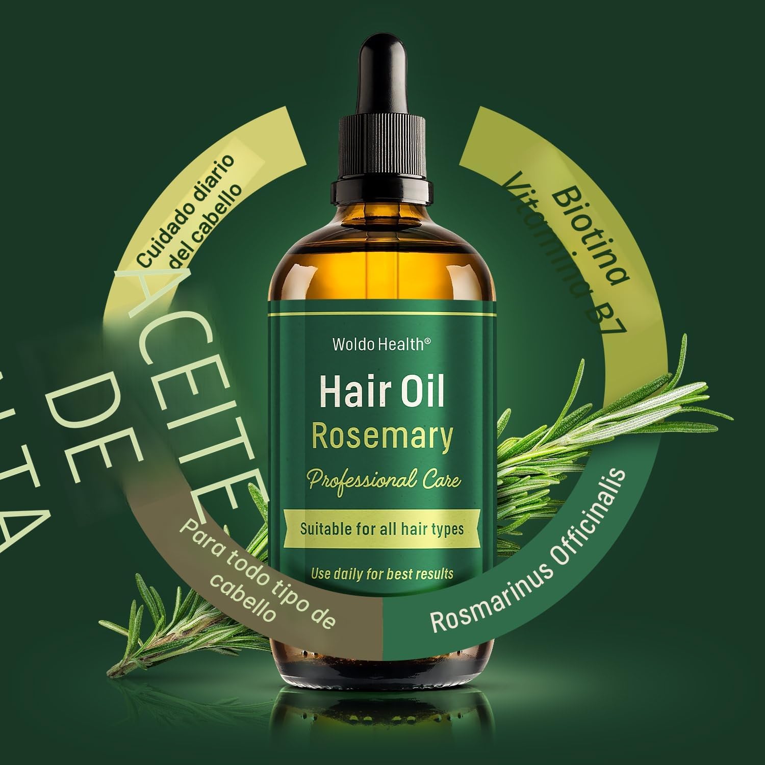 Aceite de Romero para el Cabello con Biotina y Vitamina E 100ml