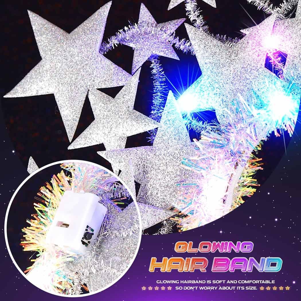 CAKURE Light Up Star Headband Christmas Star Headbands Holiday Star Hair Accessories for Women and Girls - Image 4