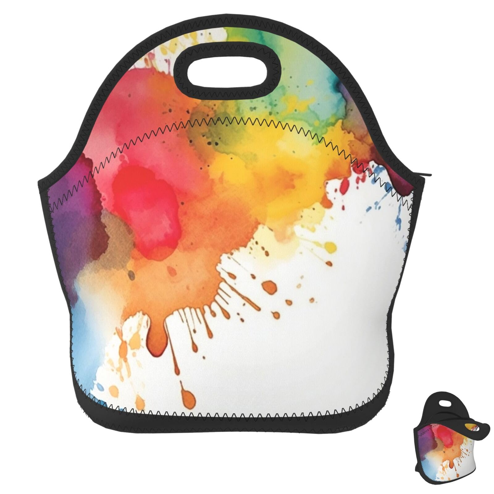 Insulated Lunch Bag Stains of Watercolor Paint Splatters Lunch Box Lunch Bag for Women Lunch Tote Bags Reusable Lunchbox