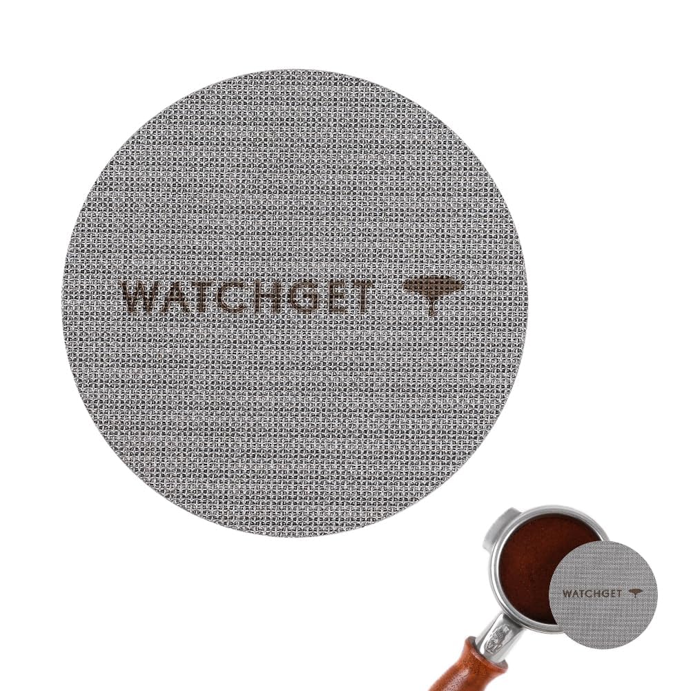watchget 58.35mm Espresso Puck Screen, Lower Shower Screen 1mm Thickness 150μm Metal Reusable 316 Stainless Steel Fine Coffee Filter Mesh for Espresso Protafilter Basket 58mm