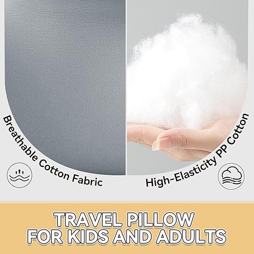 Miniatura 6 de Almohada de viaje, almohada de automóvil para niños, almohada de viaje para asiento de automóvil, almohada en forma de U para viajes, material
