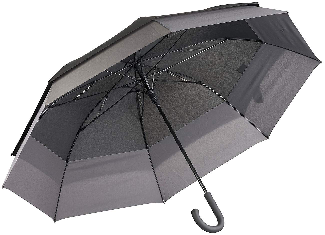 Carlo Milano Regenschirm XXL: 2er-Set Großer XXL-Automatik-Stockschirm, windfest, Ø 130 cm (Regenschirm windfest, groß, Schirm Sturm)