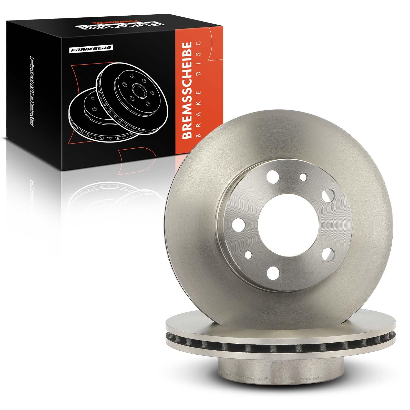 Frankberg Set di dischi freno incl. 2x Dischi Freno Anteriore Ventilato Diametro280mm Compatibile con Ducato Furgone 250 Ducato Bus 250 Boxer Bus Jumper Bus Replace# 424926,4246L2