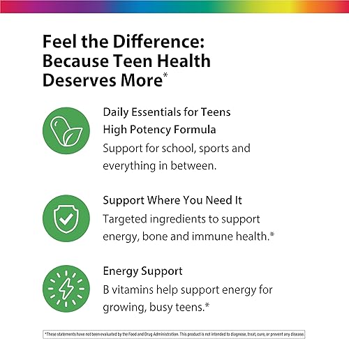 Miniatura 4 de Rainbow Light Multivitamínico para adolescentes, vitamina C, zinc y complejo B, apoya la salud cerebral, la función nerviosa y un sistema