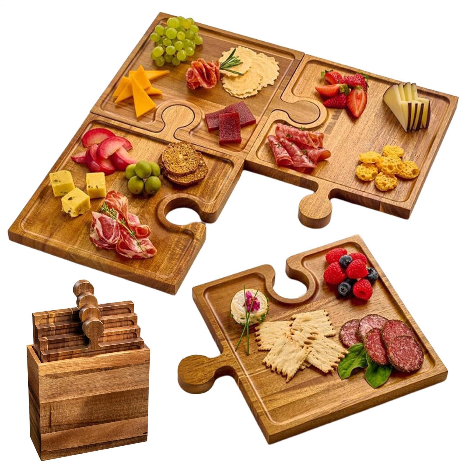 Tabla De Embutidos Bandeja De Madera Para Alimentos | Tabla De Cortar Y Bandeja Para Embutidos para Queso Fiambres Filete Frutas Frutos Secos Reuniones Familiares Festivas