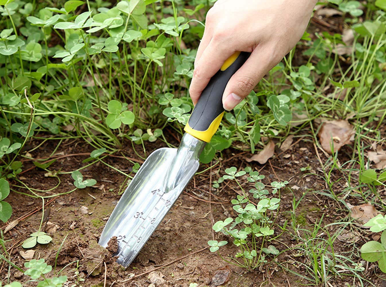 Pelle De Jardin Large AERZETIX - Outil Parfait Pour Planter, Désherber Et Rempoter | 32x8 Cm | Manche Acier Et Caoutchouc