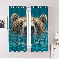 Vista 75 de Maritime Ocean Cafe Curtains,Anchors Nautical Art Blackout Tier Curtain Multilayer Polyester Short Kitchen Drapes 2 Pack 26X24 Inches Anclajes