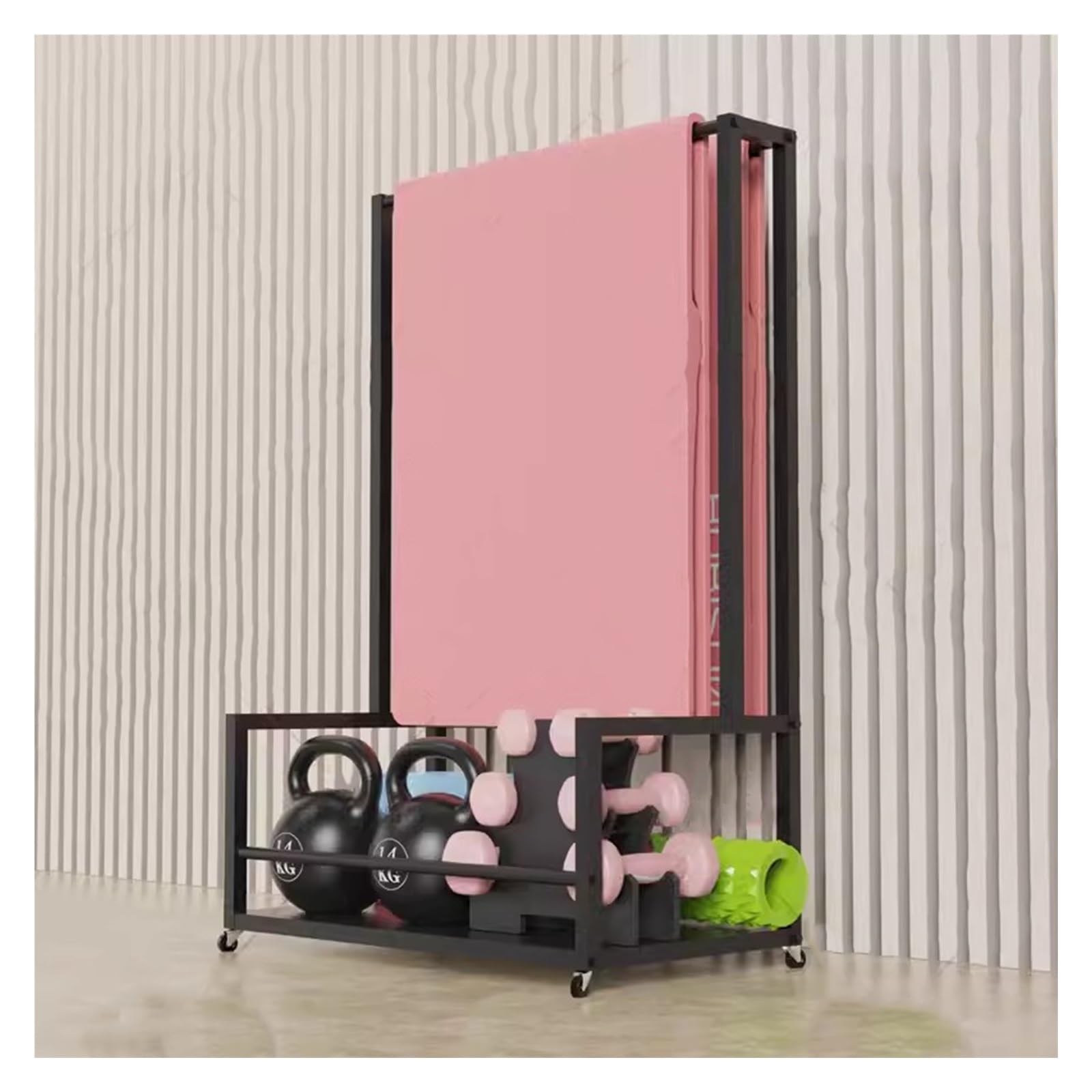 Support de rangement robuste pour tapis de yoga et blocs de fitness