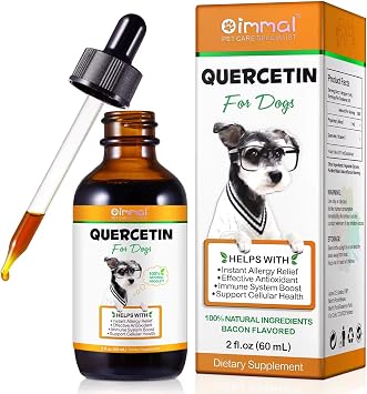 Quercetin for Dogs - Allergy Relief Support - Liquid Drops Herbal Supplement - Immune Boost, Antioxidant - 60 ml