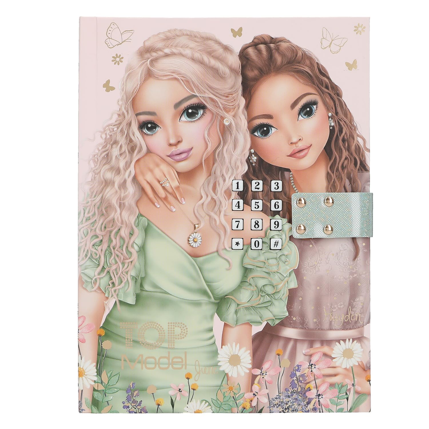 Depesche 13622 TOPModel Summer Feeling - Journal Intime avec Code chiffré et Son, Livre en Rose, avec Motif de modèle et 192 Pages lignées