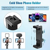 Vista 4 de Victiv - Trípode para teléfono de 1.78 metros (70 pulgadas), trípode para iPhone con control remoto y soporte para teléfono, resistente y estable