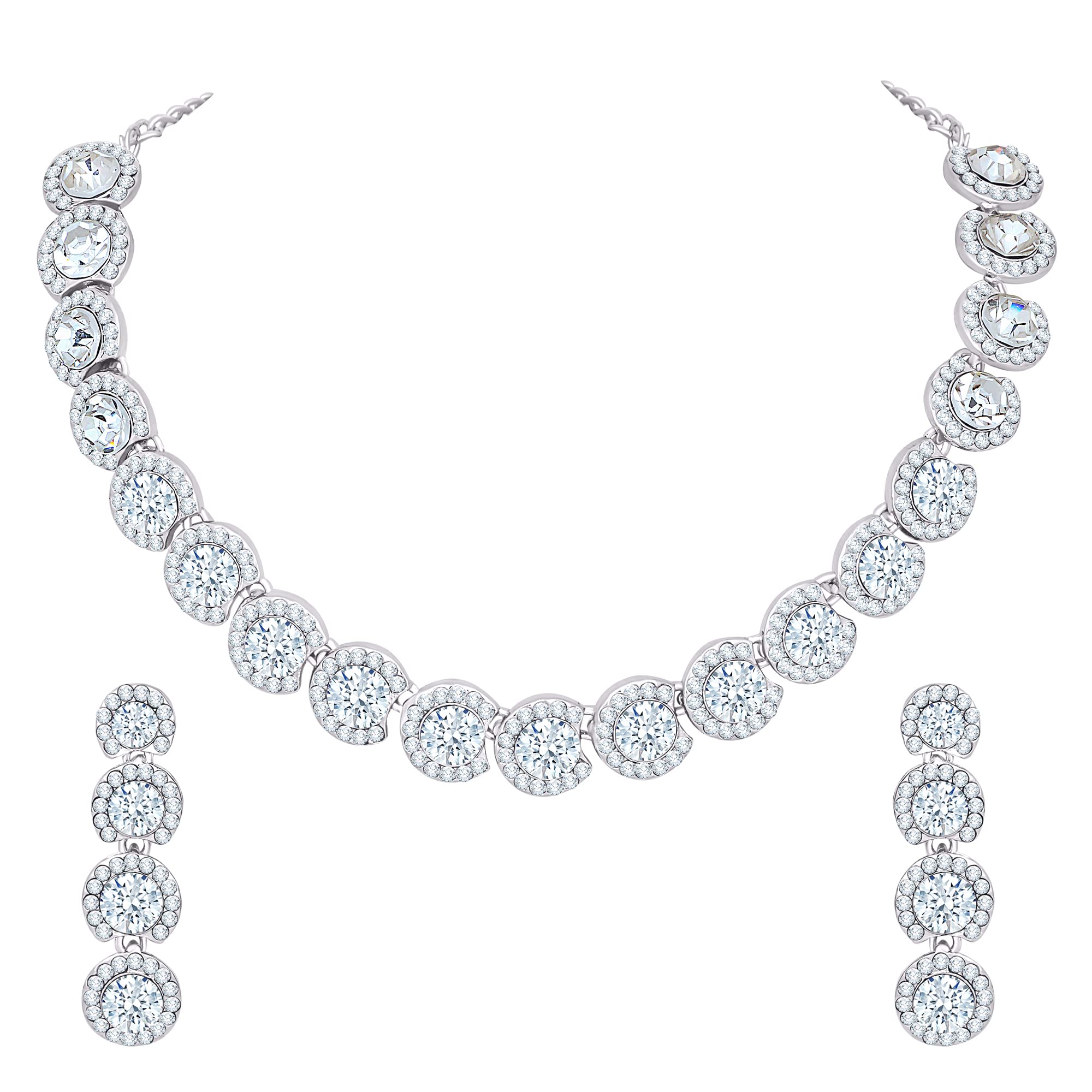 Atasi International Divasa DiamondNecklace Set with Earrings For Women/Girls | Best Suited for Party/Wedding/Festive Occassions