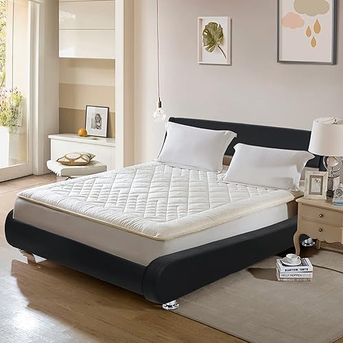 Miniatura 6 de Giantex Base de cama tapizada con cabecera ajustable, plataforma de piel sintética, base de cama curva de perfil bajo, base de cama con soporte de
