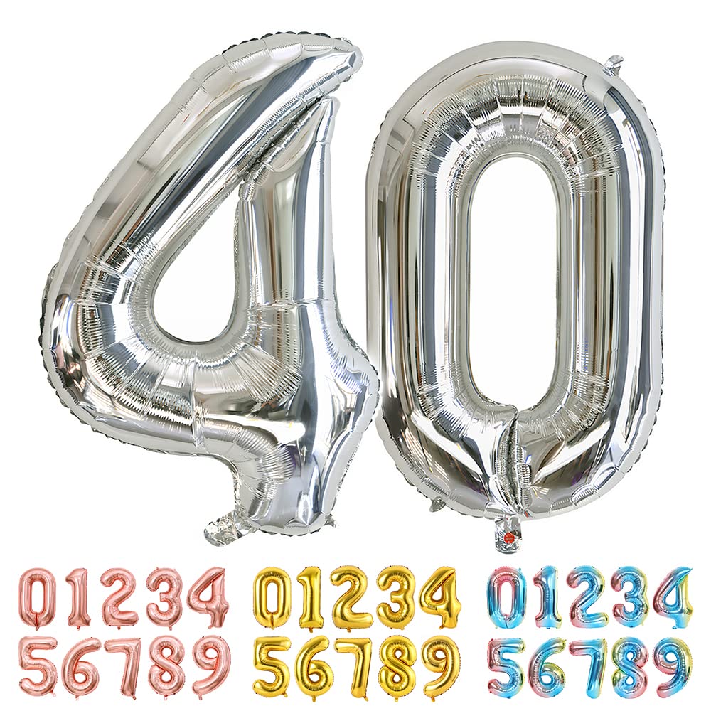 Foil Globo Número 5 Azul 40" (101cm), Inflable Helio o aire, Gigante Numeros 0-9, 10-19, 20-29, 30-100, Grande Globos Decoración para La Boda Aniversario y Cumpleaños Fiestas — view 172